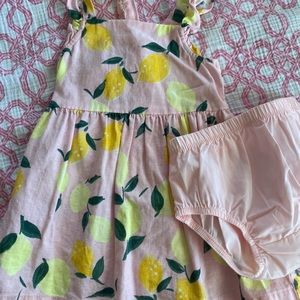 Carter’s lemon 🍋 linen dress with ruffle straps